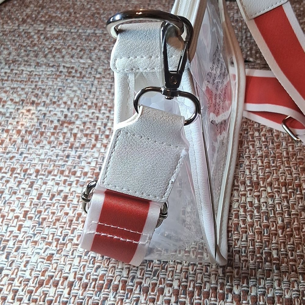 Game Day Wild Fable Clear Crossbody Bag with White Trim and Red Accent Strap - Picture 4 of 4